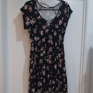 Black Floral Knit Dress